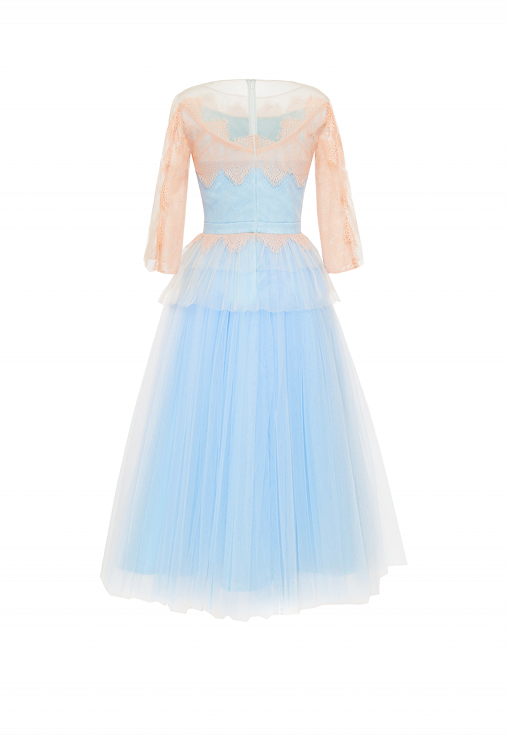 Кружевное платье с баской и пышной юбкой 33 -18SS