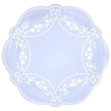 Тарелки большие васильковые "Рококо" 8 шт. (29,2 х 29,2 см)
