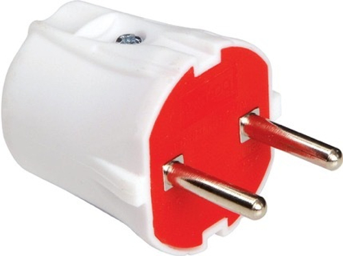 Вилка б/з белая с красным 10А ALFA