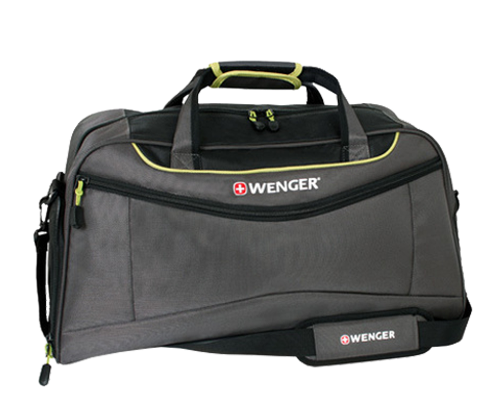 Сумка спортивная Wenger, серая/салатовая, 57x28x30 см