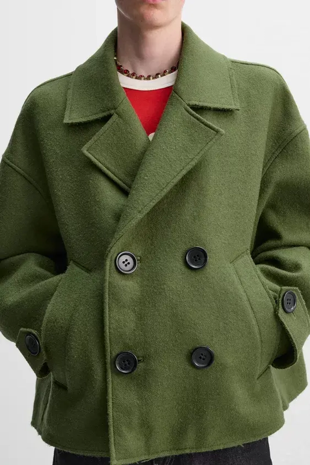 ZARA Х HARRY LAMBERT КУРТКА-ТРЕНЧ, ЗЕЛЕНЫЙ