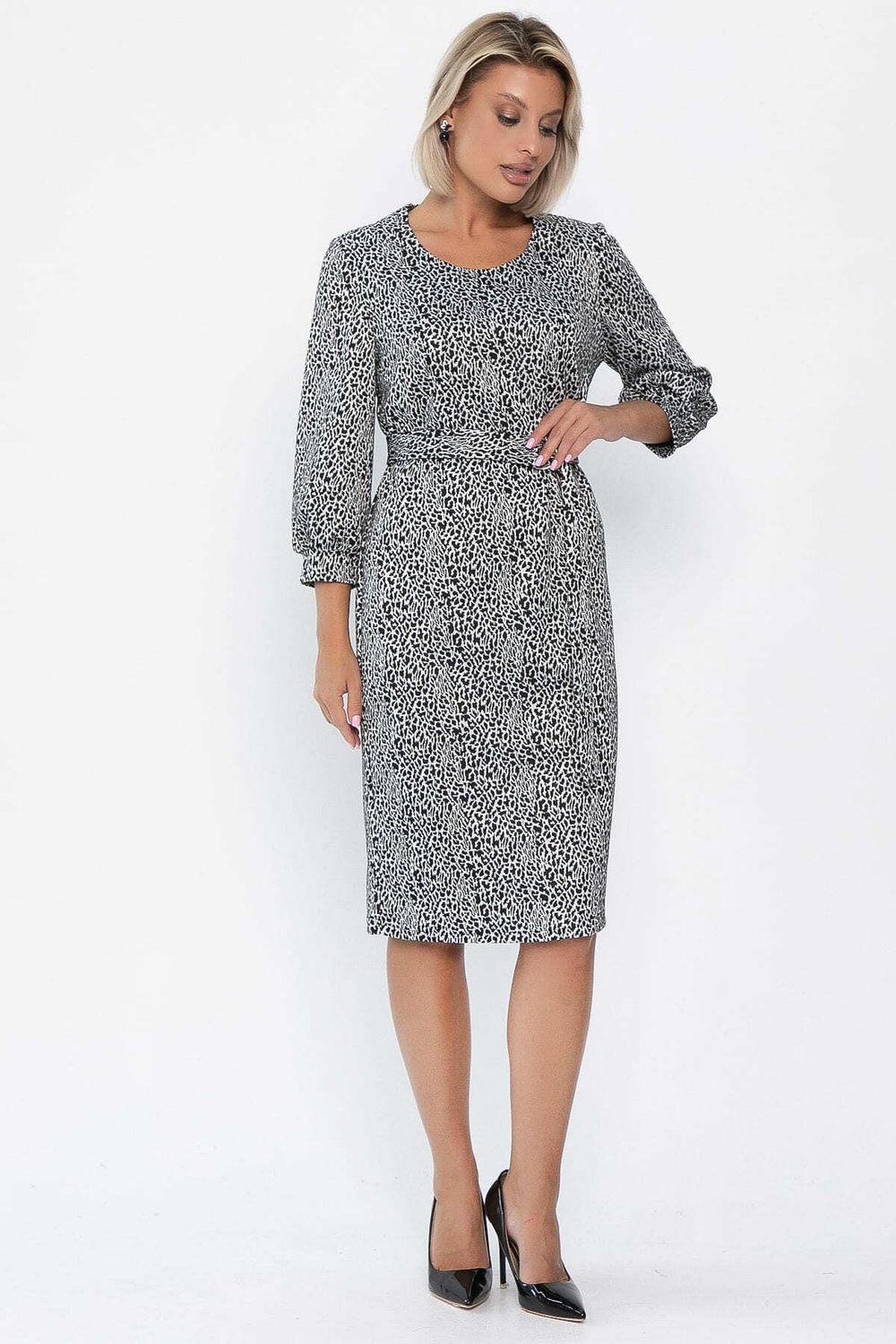 Платье Феличита (черное/лео) П14034-19М LT Collection