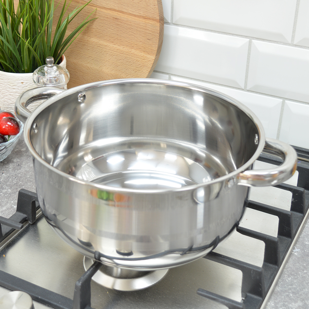 Кастрюля 3,3л 24см из нержавеющей стали, индукционное дно