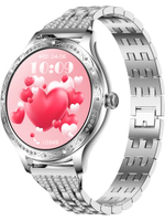 Смарт часы PARASMART Helenia AK60 (блочный браслет со стразами, серебристый)