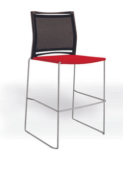 Web стул на полозьях кухонный/барный со спинкой-сеткой