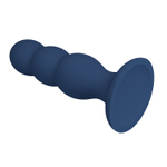 Синяя анальная пробка со смещенным центром тяжести - 16,5 см. (Цвет: синий)