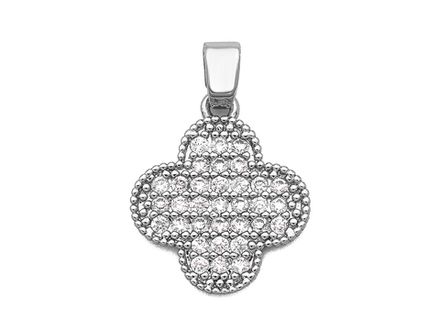 Подвеска "Клевер" 16,5мм, со стразами