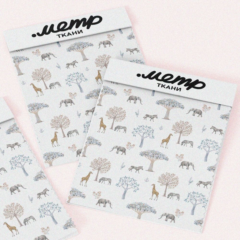 Ткань оксфорд 210 животные африканской саванны