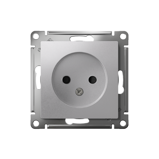 Розетка 1-м СП AtlasDesign 16А IP20 без заземл. защ. шторки механизм алюм. SE ATN000349