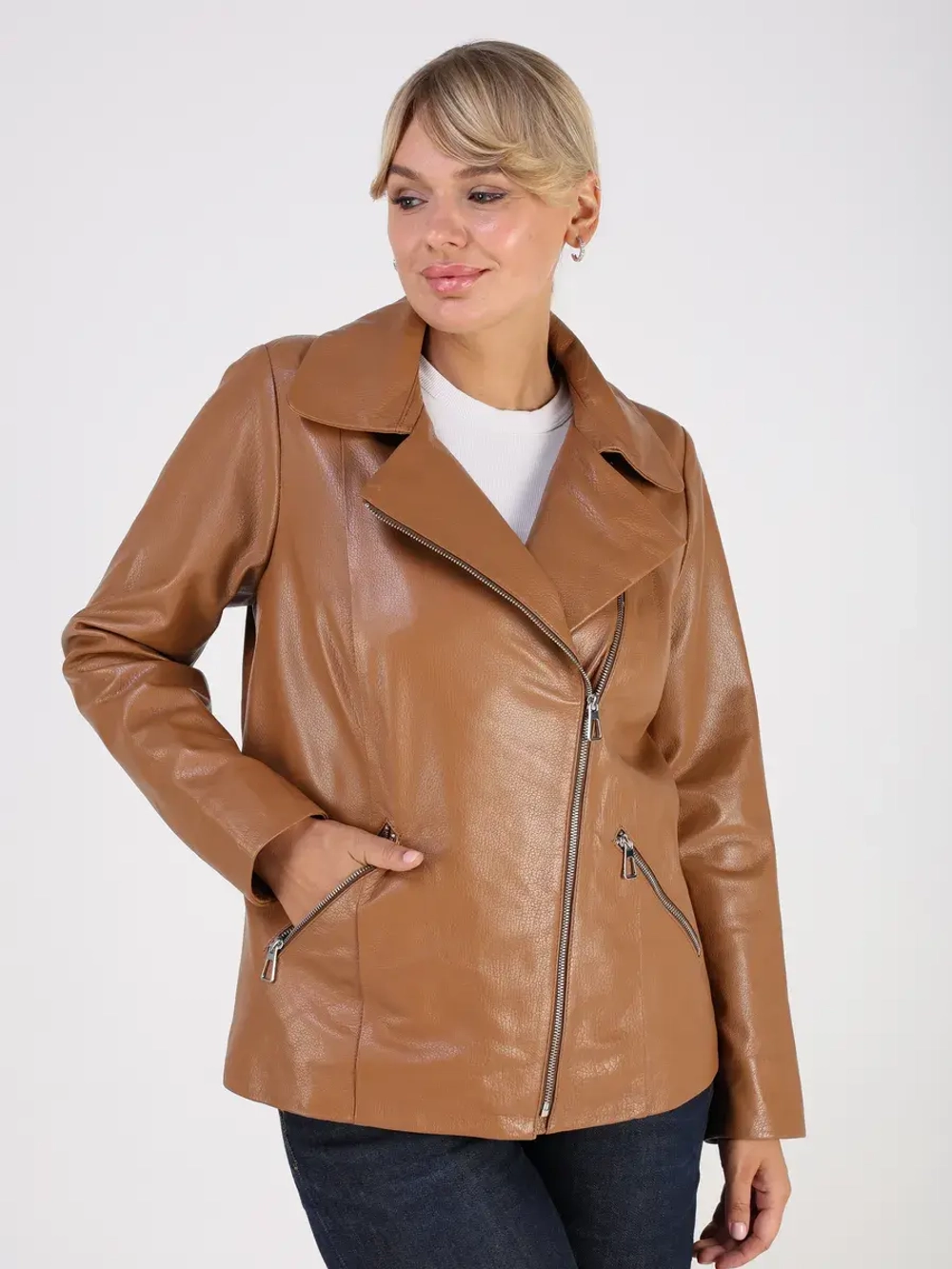 Кожаная куртка демисезонная косуха