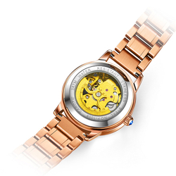 KANGOL Mechanical Movement Stainless Steel Watchband Watch Women"s Watch Red Watch Dial KANGOL K113