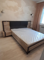 Кровать с настилом Клео Дуб Юкон/Ателье темное 1600