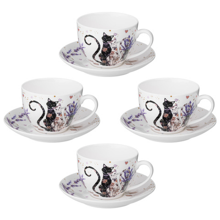 ЧАЙНЫЙ НАБОР LEFARD "ЛАВАНДОВЫЕ КОТЫ" НА 2 ПЕР. 4 ПР. 275 МЛ (КОР=16НАБ.)