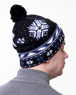 Мужская шапка PRIVAL с отворотом RUSSIA-1 черный