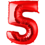Шар фольгированный Цифра 5 101 см (Красный)
