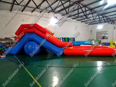 Надувная водная горка "Пляжная", 6.5*3*2.5 м, на поддуве