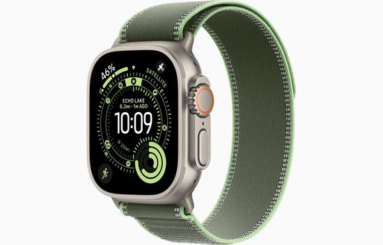 Умные часы Apple Watch Ultra 3, 49 мм, Natural Titanium Green/Neon Trail Loop M/L