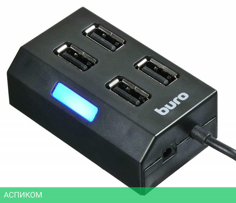 USB-хаб Buro BU-HUB4-U2.0 черный