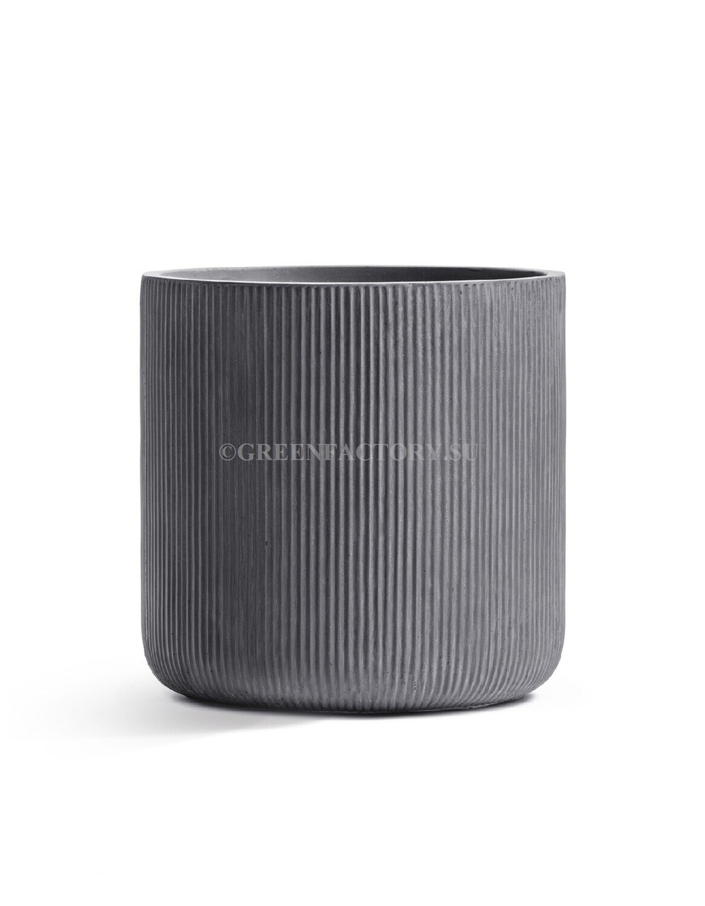 Кашпо TREEZ ERGO - серия Jet - Цилиндр - Дымчато-серый бетон