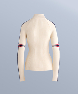 Oysho Термофутболка Base Layer вязаная с контрастными деталями, экрю