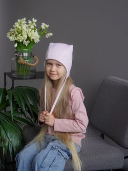 Шапка весенняя/осенняя вязаная (Розовый меланж) ЭНИ