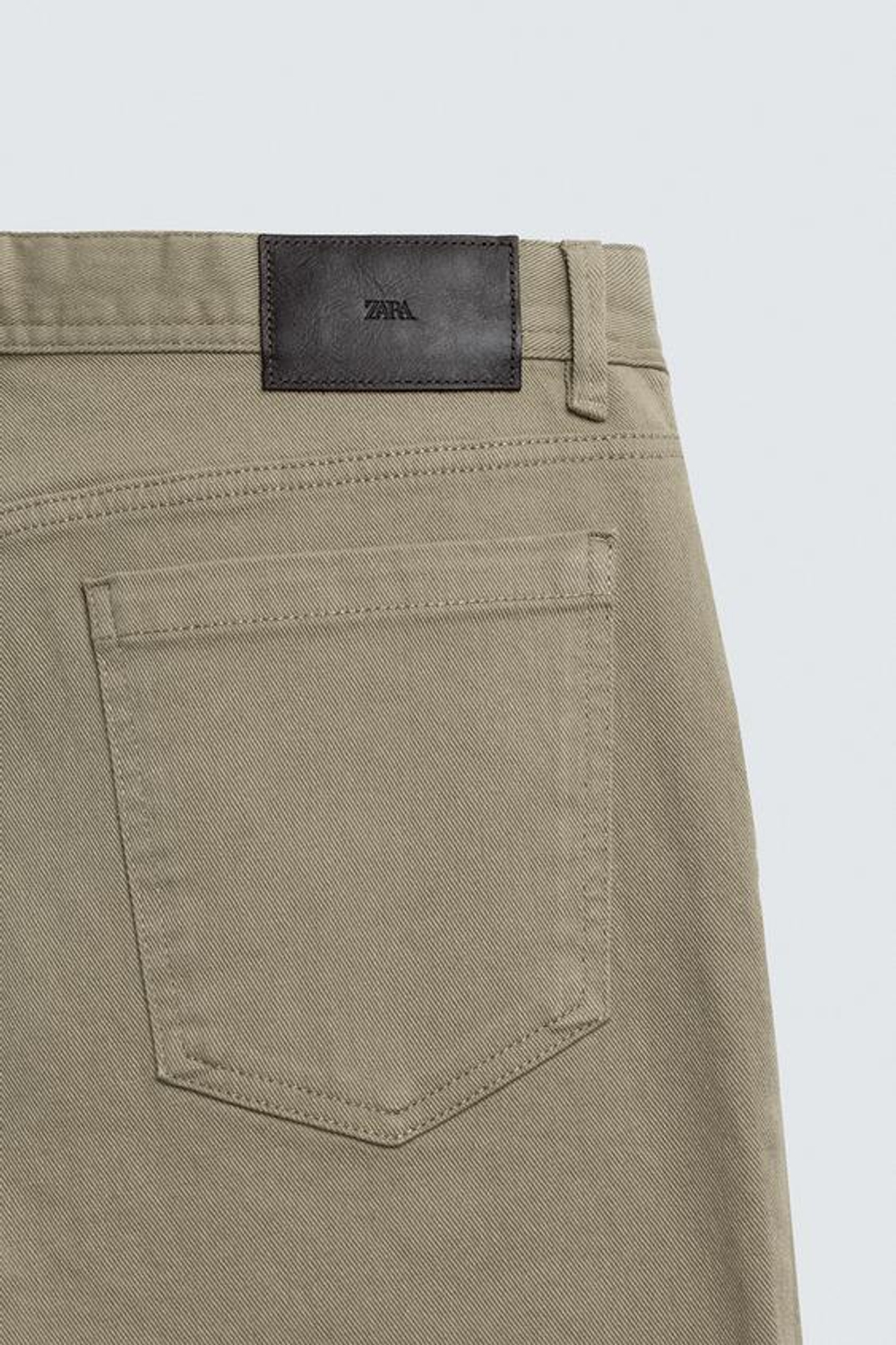 ZARA БРЮКИ STRAIGHT FIT, СВЕТЛЫЙ ХАКИ