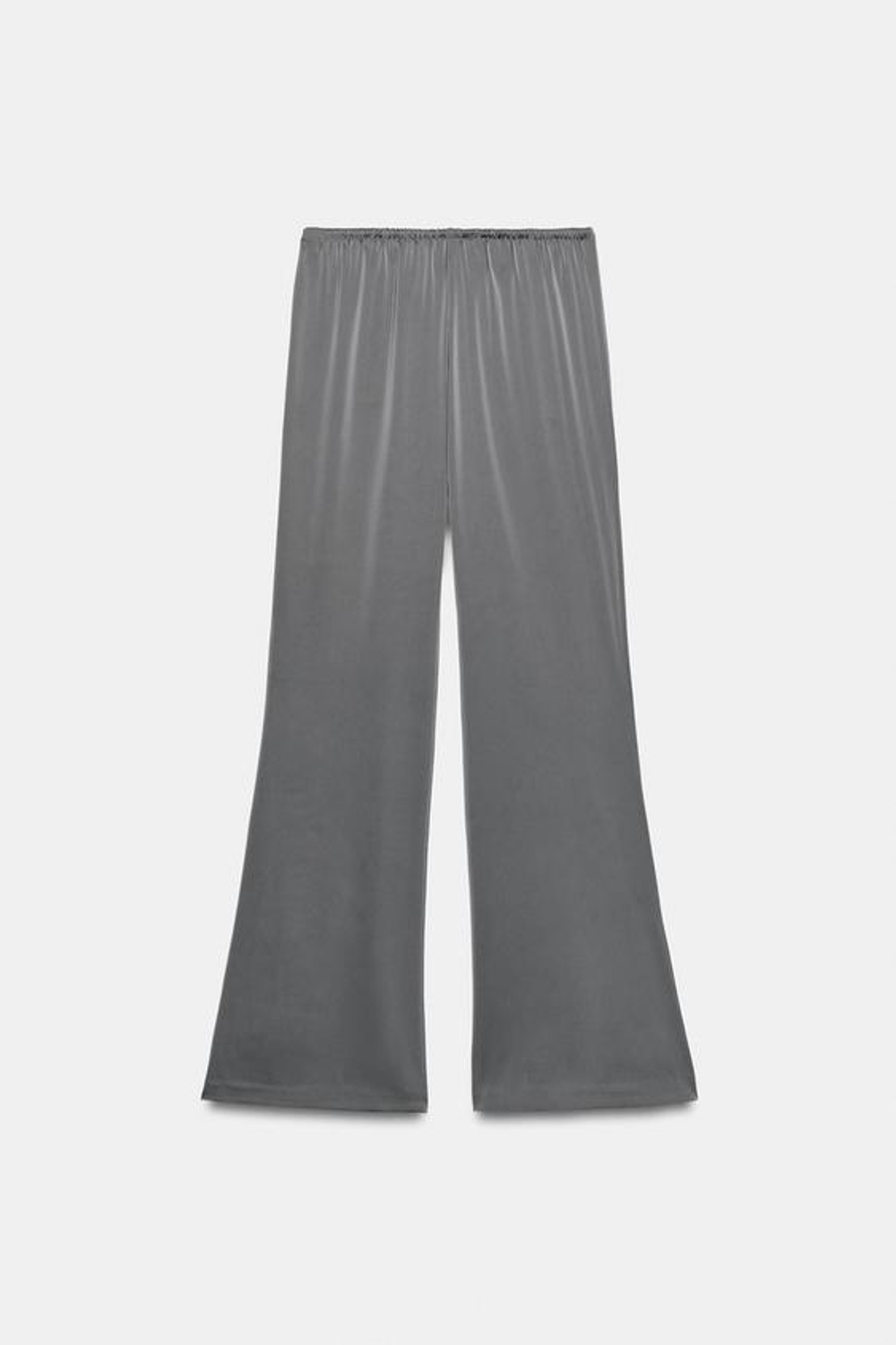 ZARA АТЛАСНЫЕ БРЮКИ НА ШНУРКЕ, ЦЕМЕНТНЫЙ