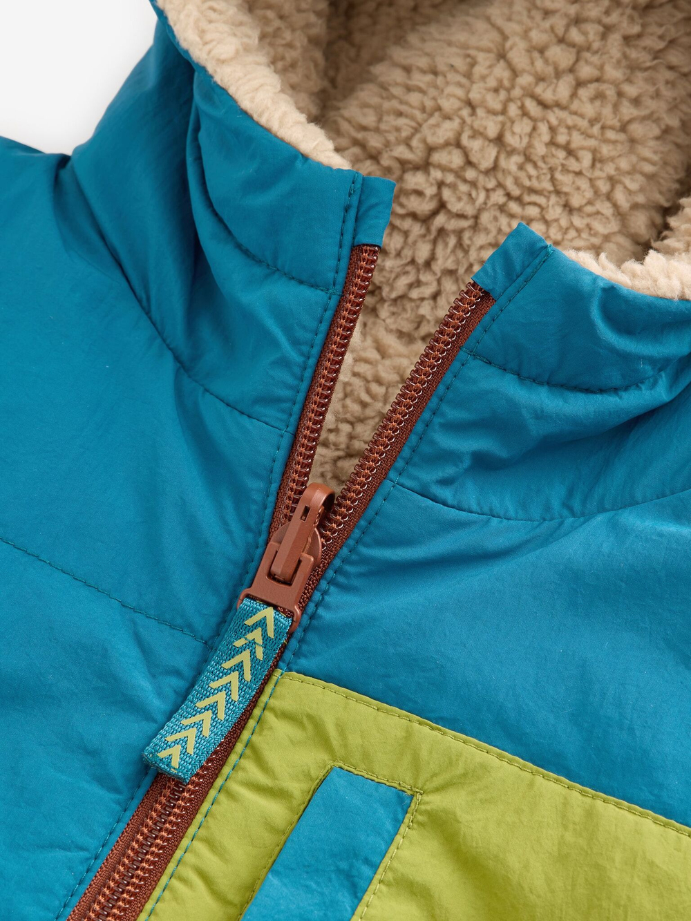 Куртка двусторонняя с капюшоном Next Q60-462, Синий, Бежевый