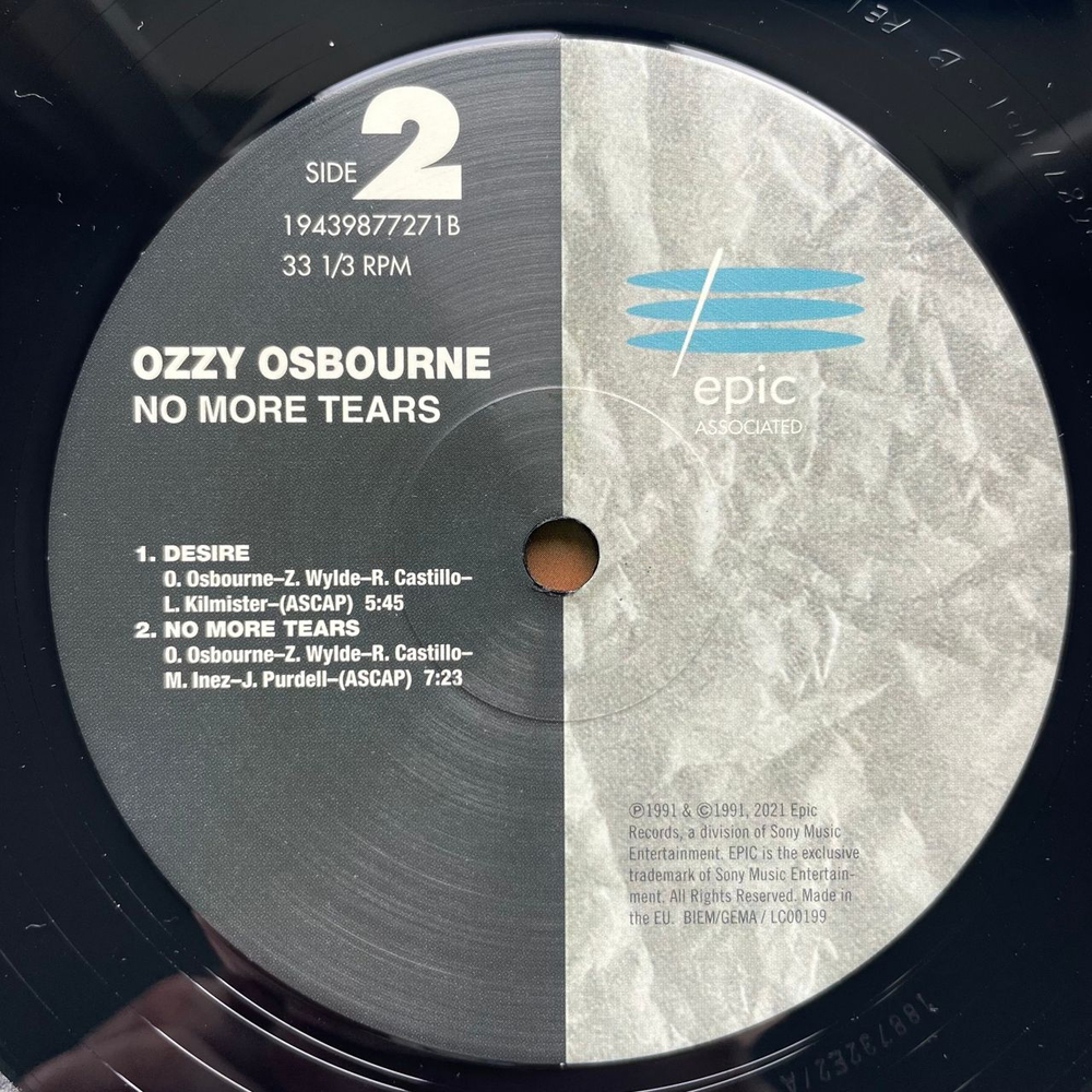 Виниловая пластинка LP Ozzy Osbourne No More Tears (Европейский Союз 2021)