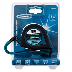 Рулетка "Ergonomisch",3 м x 16 мм,магнитный обрезиненный зацеп Gross
