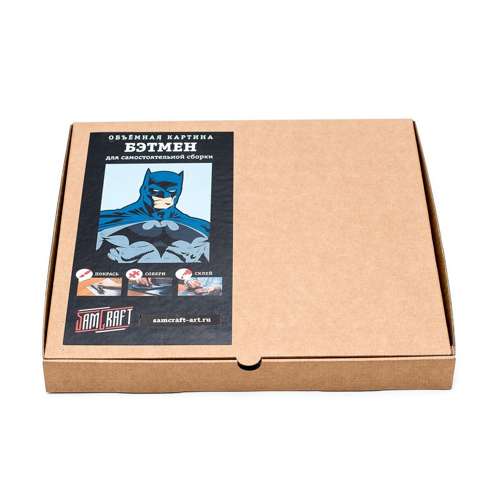 Бэтмен от SamCraft - сборная 3D картина из дерева своими руками, герой из вселенной DC, покрась, собери и склей свою картину