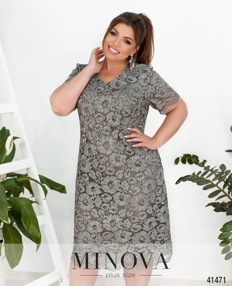 Платье 159-серый Minova