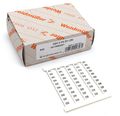 Маркер для клемм 5х5мм dekafix 5 FS 201-250 (500шт.) Weidmuller 0473560201