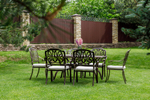Обеденный комплект ROYAL FAMILY из литого алюминия WILHELM на 6 персон (прямоугольный стол)