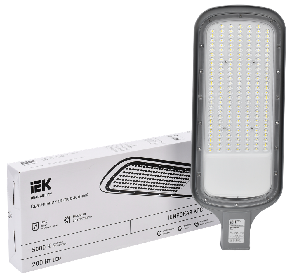 Светильник светодиодный консольный ДКУ 1012-200Ш 5000К IP65 серый IEK