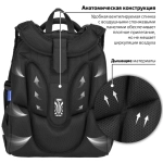Ранец BRAUBERG LUMINOUS, 2 отделения, с брелоком, "Scorpio", СВЕТЯЩИЙСЯ РИСУНОК, 38х29х16 см, 271368