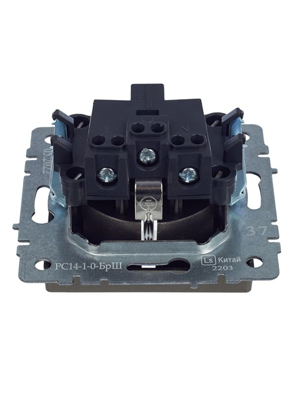 Розетка BRITE РС14-1-0-БрШ 16А с заземл. защ. шторки механизм шампань IEK BR-R14-16-K37
