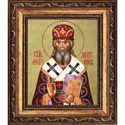 Макарий Московский и всея Руси, святитель, митрополит. Икона на холсте.