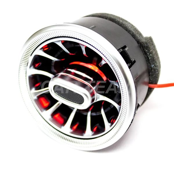 Сопло вентиляции (mini ver 2.0) в стиле AMG регулируемое с красной подсветкой - серебро (1шт)