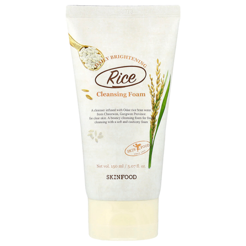 SKINFOOD, Осветляющая очищающая пенка с рисом для ежедневного применения, 150 мл (5,07 жидк. унц.)