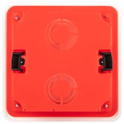 Распаячная коробка ЭРА KRP-92-92-45 скрытой установки красно-белая 92х92х45мм для полых стен саморезы крышка IP20