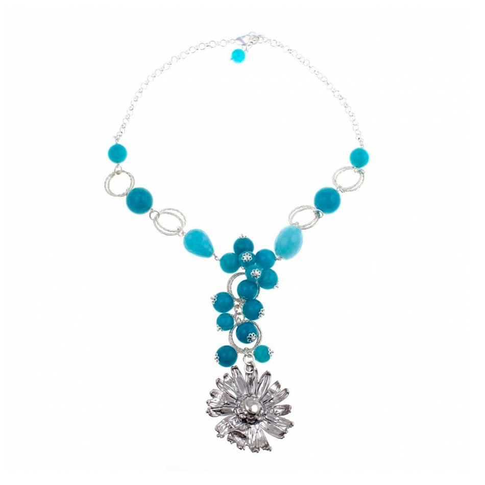 Колье в виде цветка Ester Bijoux Маргаритки CL969-S/BL BW