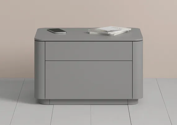 Тумба прикроватная Tammi 2 ящика ширина 60 см (серый)