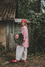 Брюки-бананы из джинсы Айвори