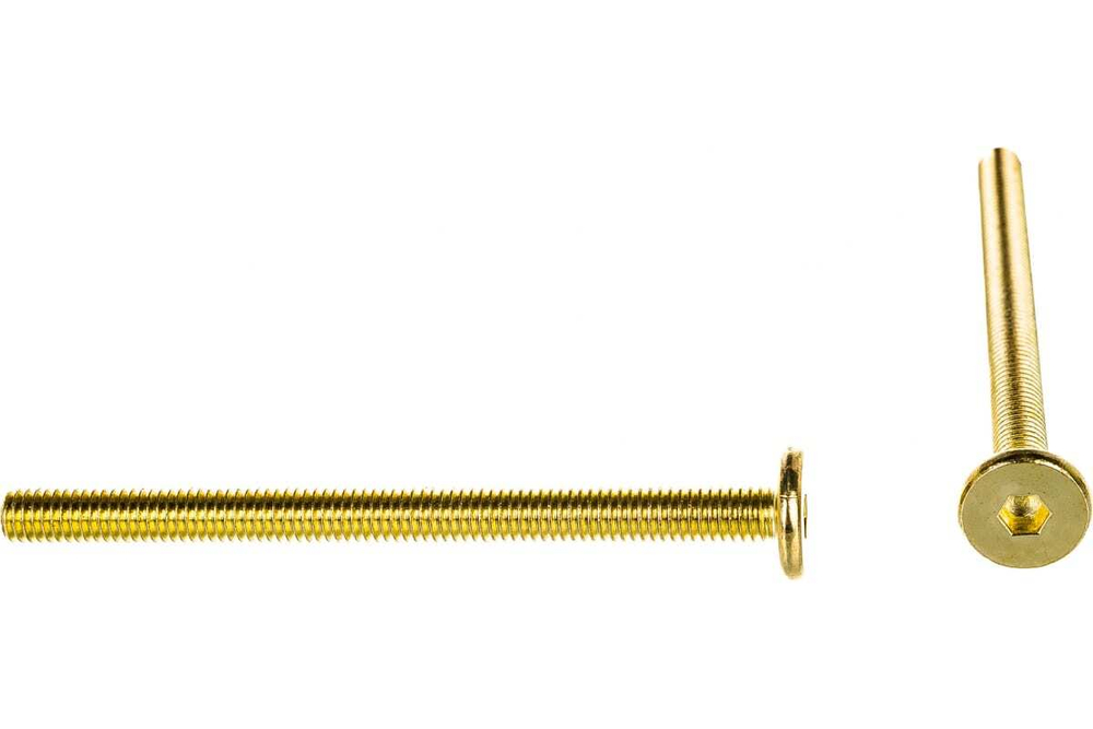 ВИНТ МЕБЕЛ.ПЛОСК. М6X 80ММ (ЛАТУНИРОВАН. 4 ШТ)