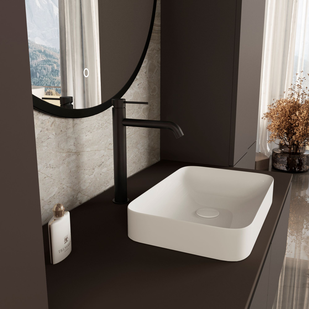 Смеситель для раковины Vincea City VBF-2C2MB однорычажный, черный матовый