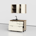 Этна-Алебастр Набор мебели для кухни (комплектация №4) 1200мм