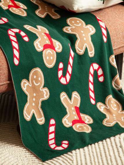 Плед из хлопка с новогодним рисунком gingerman из коллекции new year essential, 130x180 см