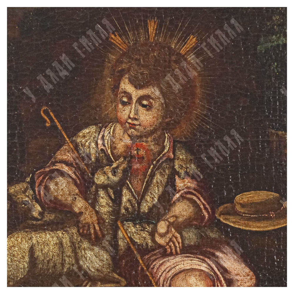Н/х. Божественный пастырь (Иисус-ягненок). Холст, масло. Испания, 2-я пол. XIX в.