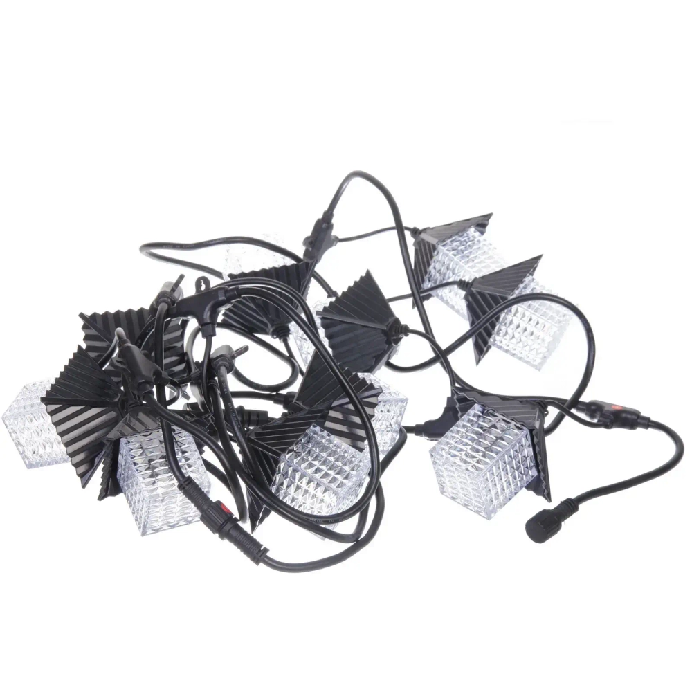 Гирлянда для улицы «Домики» 5 м 10 ламп LED (8,5*10 см) черн..пров, 1 реж.,IP-55 (220 V), Белый